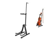 Eastar Violin Stand with Bows, Stand for acoustic Guitar Bass, Mandolin, Banjo,Portable and Adjustable Holder Black，Easy to Install and Sturdy，Black