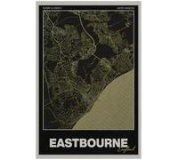 Eastbourne Street Map Poster Print | England | Gold | A4