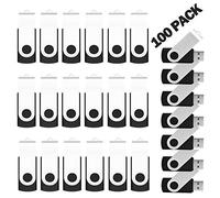 EASTBULL 100PCS Bulk Flash Drives 4 GB USB 2.0 Flash Drives Pack Thumb-Drive Bulk USB Drive Bulk Swivel Pen Drive (Black)
