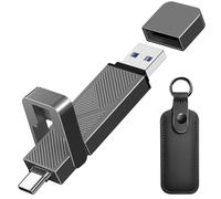 EASTBULL 1TB USB3.2 Drive Up to 550MB/s High Speed External SSD 2-in-1 USB-C+USB-A 3.2 Gen1 Dual Drive for iPhone 15/PC/Windows (Grey, with a Bag)