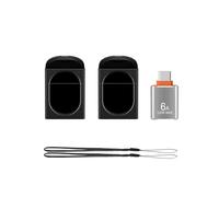 EASTBULL 64GB Mini USB Flash Drive 2 Pack, Ultra Slim USB 2.0 Thumb Drives Memory Stick with a USB C Adapter, Mini USB Data Stick for Data Storage (1 USB C 3.0 Adapter, 2 Lanyards)