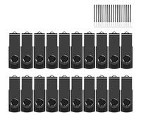 EASTBULL 8GB USB Flash Drive Bulk Thumb Drives 20 Pack with Lanyards USB 2.0 8GB Memory Sticks Zip Drive Pen Drive for Storage and Backup Black 20PCS