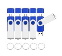 EASTBULL 8GB USB2.0 & Type-C Flash Drives 5-Pack, 2-in-1 Dual Flash Drive Bulk USB + USB-C Thumb Drives Pack OTG Memory Sticks Compatible with Smartphones, Computers, Tablets,Mac (Blue, USB 2.0)
