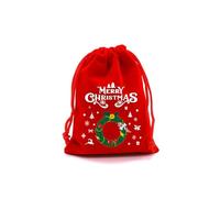 EastDaTing Christmas Red Drawstring Gift Bags | Festive Fabric Pouches for Apples, Candy, Cookies - Holiday Treat Packaging (Red, SD04-11)