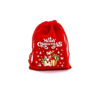 EastDaTing Christmas Red Drawstring Gift Bags | Festive Fabric Pouches for Apples, Candy, Cookies - Holiday Treat Packaging (Red, SD04-3)
