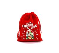 EastDaTing Christmas Red Drawstring Gift Bags | Festive Fabric Pouches for Apples, Candy, Cookies - Holiday Treat Packaging (Red, SD04-6)