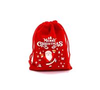 EastDaTing Christmas Red Drawstring Gift Bags | Festive Fabric Pouches for Apples, Candy, Cookies - Holiday Treat Packaging (Red, SD04-4)
