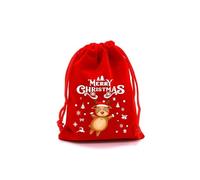 EastDaTing Christmas Red Drawstring Gift Bags | Festive Fabric Pouches for Apples, Candy, Cookies - Holiday Treat Packaging (Red, SD04-1)