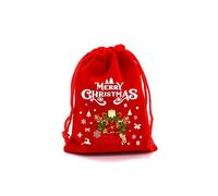EastDaTing Christmas Red Drawstring Gift Bags | Festive Fabric Pouches for Apples, Candy, Cookies - Holiday Treat Packaging (Red, SD04-7)