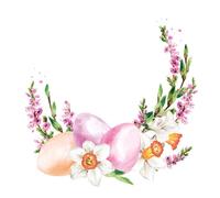 Easter 3-Ply Tissue Paper Napkins Decorative Serviettes for Decoupage 33cm x 33cm - 1/4 Folded (Pack of 20) (Watercolour Easter Wreath)