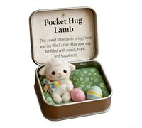 Easter 3D Plastic Ornament Box, 1 Pack, Jesus Bunny Chick Lamb Butterfly Design, Compact Holiday Décor, Festive Shelf Display, For Easter Celebrations(Little Sheep)