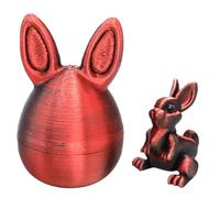 Easter 3D Printed Bunny Eggs Set, 3D Printed Rainbow Easter Egg Colorful Rabbit Figurine Toys, 3d Printing Egg Bunny Ornaments with Mini Cute Rabbit Inside Spring Holiday Decor Gifts (A)