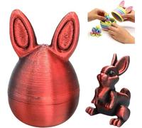 Easter 3D Printed Bunny Eggs Set, 3D Printed Rainbow Easter Egg Colorful Rabbit Figurine Toys, 3d Printing Egg Bunny Ornaments with Mini Cute Rabbit Inside Spring Holiday Decor Gifts (Color-3)