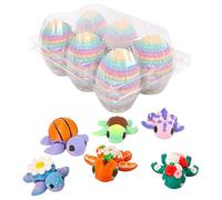 Easter 3D Printed Turtle in Eggs, 6 Packs Colorful Easter Mystery Turtle Egg, Full Articulated Turtles Egg with Turtles Inside, Fidget Toy for Decorations for Children and Adults