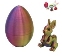 Easter 3D Printing Mystery Bunny Egg Fidget Toy, Bunny Eggs with Bunnies Easter Basket Stuffers, Surprise Egg Party Favors with Bunny Inside, Holiday Decor Present (C)