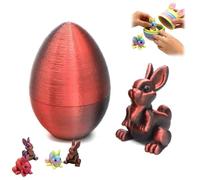 Easter 3D Printing Mystery Bunny Egg Fidget Toy, Surprise Egg Party Favors with Bunny Inside, Holiday Decor Present, Easter Hunts, Home Decor Keepsake (Multicolor-B)