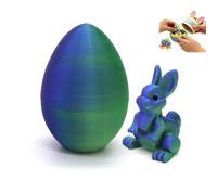 Easter 3D Printing Mystery Rabbit Egg Fidget, 3D Printed Easter Eggs with Bunny Inside, Egg Party Favors with Bunny Inside, Easter Basket Stuffers, 3D Printed Animals for Decor (F)