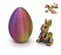 Easter 3D Printing Mystery Rabbit Egg Fidget, 3D Printed Easter Eggs with Bunny Inside, Egg Party Favors with Bunny Inside, Easter Basket Stuffers, 3D Printed Animals for Decor (B1)