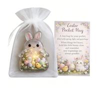 Easter Acrylic Bunny Card with Transparent Texture, Holiday Blessing with Hand Gift for Girlfriends and Friends, Healing Great Gift(4pcs)