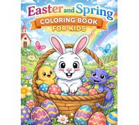 Easter and Spring Coloring Book for Kids: Bold and Easy Designs with Cute Animals, Eggs, Flowers and Magical Creatures | 72 Simple Pages for Toddlers Ages 2-5