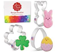 Easter and St. Patrick's Day Cookie Cutters 3-Pc. Set Made in The USA by Ann Clark, Shamrock, Easter Bunny and Egg