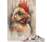 Easter Art Rooster Puzzle Premium 100% Recycled Board Paper Rectangular Jigsaw Puzzle for Boy Or Girl 300pcs (40x28cm)