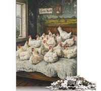 Easter Art Rooster Wooden Jigsaw Puzzle for Adults 1000 Piece Puzzles for Teenagers Creative Jigsaw Puzzles Family Challenging Games Toys 1000pcs (75x50cm)