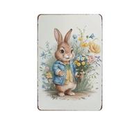 Easter Baby Bunny Funny Vintage Metal Tin Sign Spring Easter Rabbit Gifts Wall Decor Home Bar Kitchen Coffee Man Cave Garage Wall Decor Art Tin Sign 5.5x8 Inch