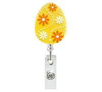 Easter Badge Reels - Festive Easter Accessories, Funny Portable ID Clip | Swivel Retractable Badge Reel with Adorable Spring Theme, Pull Belt Clip