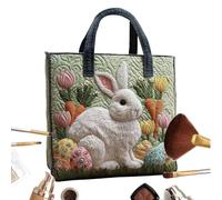 Easter Bag Canvas Tote Bag 11.8 Inch Tote | Canvas Bunny 3D Rabbit Design Reusable Basket for Women Girls Egg Hunt Party Family Outdoor Activities, C, Se référer à la description, Refer to description