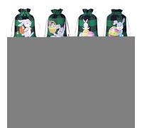 Easter Bags | 12 Piece Festive Rabbit Print Drawstring Pouch - Jute Drawstring Bags | Suitable For Guests Bridesmaids Parties Colleagues Weddings Holiday Easter And Christmas