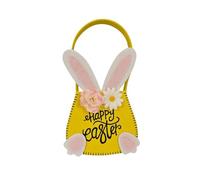 Easter Bags Bunny Silhouette With Floral Accents Wording Easter Baskets Reusable Tote Sweet Bags Egg Hunt Gift Packaging