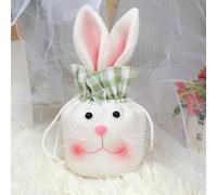 Easter Bags for Candy - Cute Plush Bunny Table Decor,Reusable Easter Bags for Treats - for Chocolate Treat Goodie Party Favors Home School Office Spring Holiday
