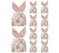 Easter Bags for Treats, 10 Pieces Packing Pouches with Drawstring, Easter Treat Bags with Rabbit Ears | For Party Family Meeting, Birthday, Wedding, Celebration