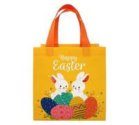 Easter Bags Large Easter Non-woven Tote Bags with Handle,Waterproof Reusable Tote Shopping Bag for Sweets, Egg Gift Treat Bag for Gifts Wrapping, Kids Party Supplies