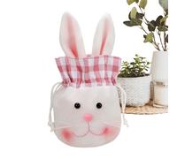 Easter Bags - Plush Table Decoration with Large | Party Bags Candy Bag Kids Holiday Chocolate Treats Party Favors Packaging Easter Bunny Design Plush Fabric