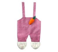 Easter Bags - Rabbit Overalls Pouch, Reusable Treat Carrier, Celebration Candy Containers, Cute Bunny Bags | Easter Egg Hunting Party Decorations Supplies, Great Family Reunion Celebration