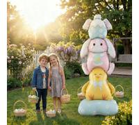 Easter Balloons - Easter Decorations Balloons | Giant Self-Standing Leakproof Bunny & Chick Foil | Reusable Spring Animal Figure For Indoor Outdoor Garden, Farmhouse Yard, Patio Holiday Party