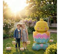 Easter Balloons - Easter Decorations Balloons | Giant Self-Standing Leakproof Bunny & Chick Foil | Reusable Spring Animal Figure For Indoor Outdoor Garden, Farmhouse Yard, Patio Holiday Party