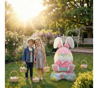 Easter Balloons - Standing Inflatable Bunny And Chick Decor | Easter Decoration | Large Leakproof Aluminium Foil For Spring Theme, Home School Farmhouse Outdoor Garden Yard Ornament