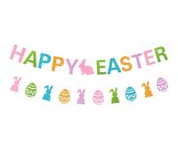 Easter Banner Rabbit, Banner Easter Eggs, Happy Easter Banner, Rabbit Banner Easter, Easter Hanging Banner, Garland Easter Banner Decoration, for Easter Theme Parties and Spring Parties Decoration