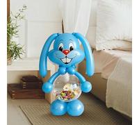Easter Basket Balloons Rabbit Shaped Stuffable Mylar Balloon, DIY Inflatable Candy Storage for Easter Eggs, 1.3M Tall Giant Bunny Balloon for Spring Holiday Party Home Decoration (Blue)