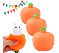 Easter Basket Essentials, 2026 New Pop Up Carrot Bunny Toy, Handmade Easter Rabbit, Squishes Carrot Squishy Funny Novelty Toy, Pop Up Toy for Easter Basket Stuffers, Party Favors (White*3)
