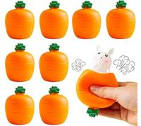 Easter Basket Essentials New Easter Carrot Rabbit Squeeze Toy Easters Carrot Rabbit for Easter Basket Stuffers (White,8PCS)