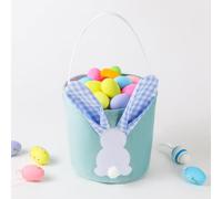 Easter Basket for Kids Baby Boy Toddlers, Cute Blue Easter Gifts Baskets Empty for Boys Toddler Bunny Easter Bags for Eggs Hunt Candies Gifts, 7.9-9.1'' x 7.9'', (Blue)