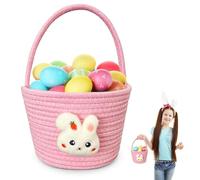 Easter Basket for Kids, Bunny Shaped Easter Basket, Personalised Easter Gift for Boys & Girls, Toy Storage, Perfect for Easter Egg Hunts or Easter Treats - Pink