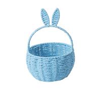 Easter Basket for Kids Easter Bunny Egg Hunt Baskets Empty Boxes Egg Baskets for Children Boys Girls Handmade Flower Display Hamper Flower Basket with Handle (Blue)