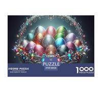 Easter Basket Jewels 1000 Pc Puzzles for Adults Kids - Jeweled Egg with Colorful Eggs Inside Jigsaw Puzzle Educational Game Challenge Wall Decoration38x26cm/1000pcs