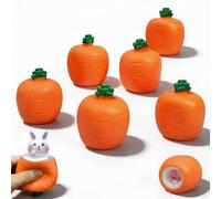 Easter Basket Stuffers, 2026 New Carrot Bunny, Easter Decorations,Squishes Carrot Rabbit, Squishy Carrots Rabbit Funny Novelty Toy (6pcs)