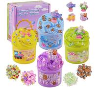 Easter Basket Stuffers, 4 Pack Butter Slime with Easter Bunny Slime Charm, Easter Slime Toys for Kids, Easter Gifts for Toddlers Teens Girls Boys, Easter Egg for Slime Party Favors